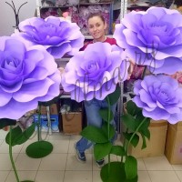Ростовой бумажный цветок "Сиреневая роза"